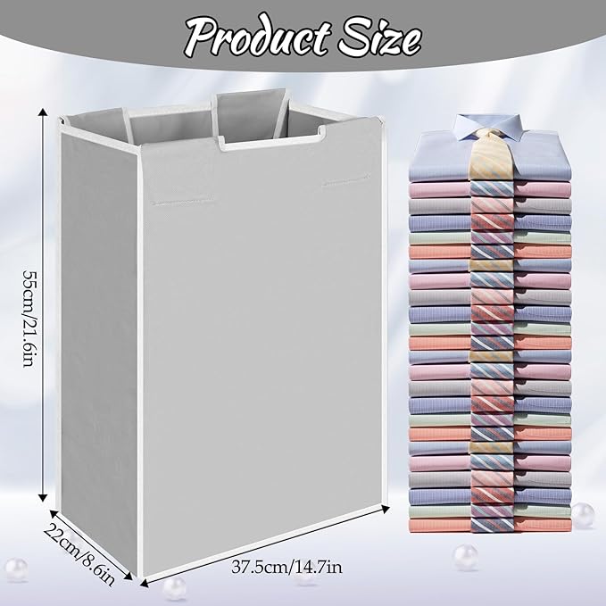3 Pack Large Laundry Sorter Replacement Bags, Hamper Cart Removable Replacement, Laundry Storage Organizer-Replacement Bags, Gray, Square Shap
