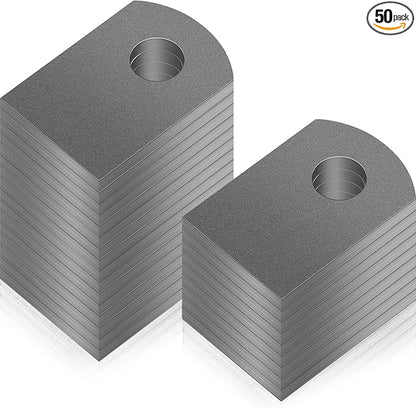 Dunzy 50 Pcs Steel Weld Tabs 1" W, 1 1/2" H, 3/8" Hole, 1/8" Universal Shock Mount Thick Flat Tab Brackets Gussets Weld on Light Tabs Mild Steel for Easy Welding