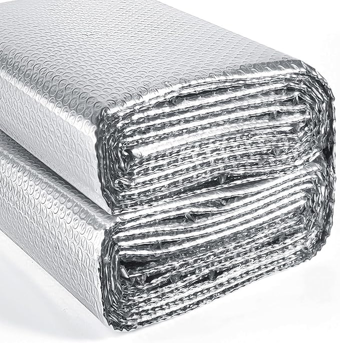 YoleShy Double Reflective Insulation 24 in X 20 FT RV Window Insulation for Winter Reflective Window Film for Roof, Car, Garage Doors