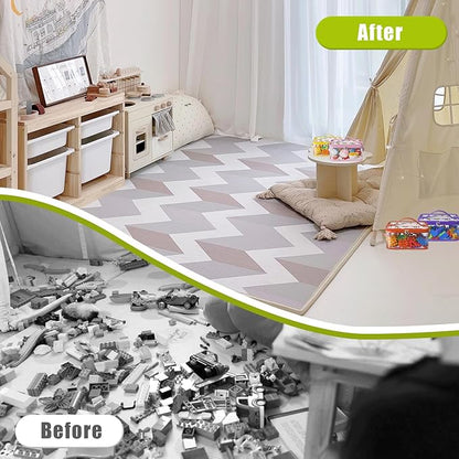 8 Packs Large Toy Storage Bags with Labels, Reusable Clear PVC Board Game Storage, Travel Waterproof Toy Organizer Bags with Name Tag and Manual Pocket for Building Blocks, Puzzle, Kids Books