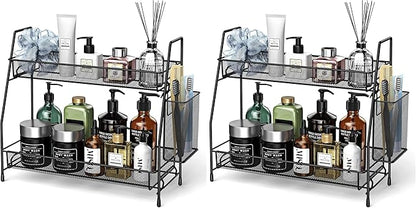 Bathroom Organizer Countertop, Spice Rack Organizer for Cabinet,Bathroom Counter Organizer, Kitchen Countertop Organizer (Pack of 2)