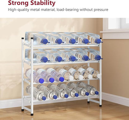 Tajsoon Expandable Shoe Rack for Closet 4 Tier, 29“-41“Adjustable & Stackable Shoe Shelf Storage, Metal Shoe Rack Organizer for Front Door Entrance, Closet, Garage, Entryway, White