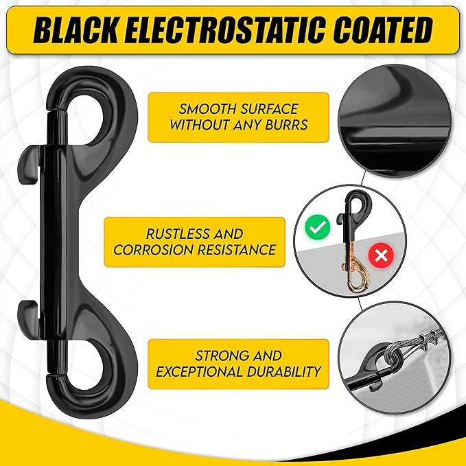 [Extra Durable] 4.7” Double Ended Bolt Snaps Hooks 220LBS Weight Capacity, Heavy-Duty & Rust-Resistant Zinc Alloy Double Sided Clips, Best for Dog Leashes, Awnings, Sports Equipment, Boating (2 Pack)