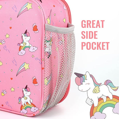 Genteen Lunch Box Kids, Prints Insulated Lunch Bag Kids Boys Girls,Soft Bag Mini Cooler Back to School Thermal Meal Tote Kit Lunch Box for School,Work,Outdoor - Star Rainbow