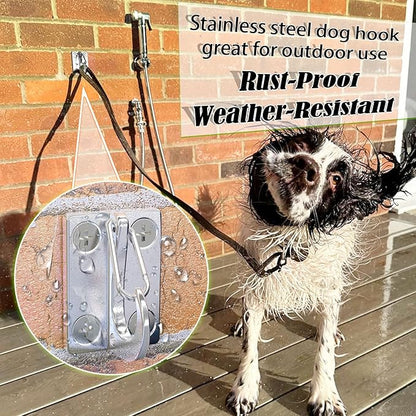 Heavy Duty Dog Leash Hook,Parking Holder for Chain,Rustproof&Chewproof Dog Tie-Out Spot,Perfect for Small Medium Large Dogs,Use Indoor and Outdoor for Home&Business (Small(2-Pack))