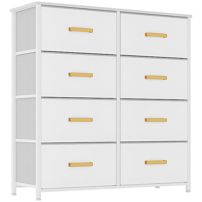YITAHOME Fabric Dresser for Bedroom, Tall Storage Tower with 8 Drawers, Black Dresser & Chest of Drawers, Storage Drawer Organizer for Closet, Living Room