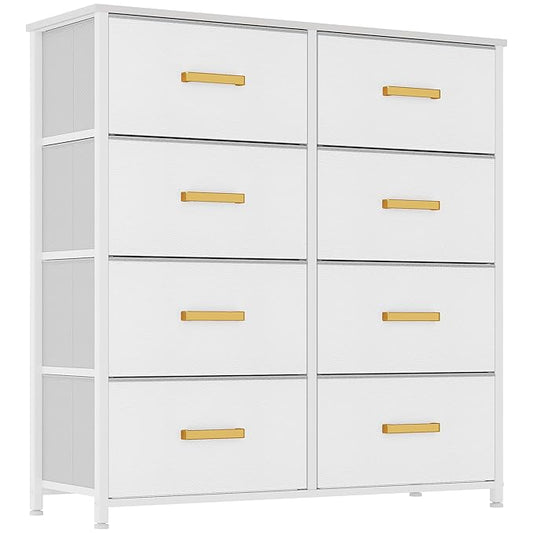 YITAHOME Fabric Dresser for Bedroom, Tall Storage Tower with 8 Drawers, Black Dresser & Chest of Drawers, Storage Drawer Organizer for Closet, Living Room