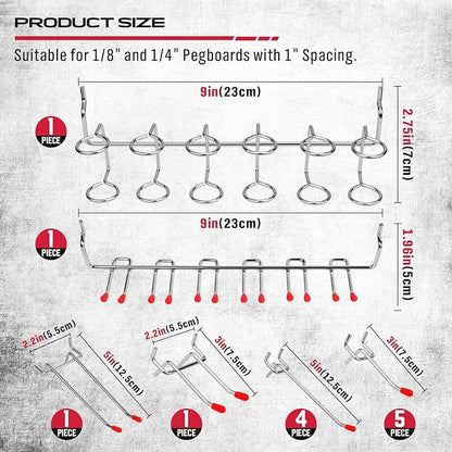 Ultimate 121-Piece Pegboard Hooks Set, Pegboard Accessories with Metal Hooks, Durable Peg Board Organizer Accessories, Pegboard Bins, Peg Board Tool Utility Hooks