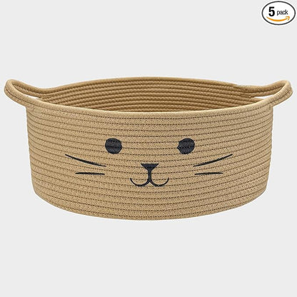 Large Cat Toy Basket - Baskets for Gifts Empty for Baby Shower Baby Baskets for Nursery Cute Woven Rope Storage Basket for Home Decor, Dog Toy Basket Jute Easter basket, 13" D x 6" H