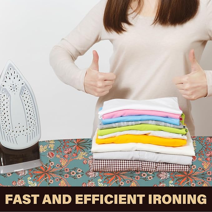 caius Easy Installation 15x54 Ironing Board Cover and Pad - Elastic Edge, Applicable Standard Size Iron Board Cover, Stain Resistant, Setup for Effortless Ironing Experience