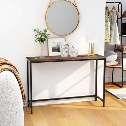 HOMERECOMMEND Console Table for Entryway Narrow Sofa Tables Entryway Table Rustic Narrow Entrance Front Door Console Table Accent Table for Living Room Corridor Hallway Rustic Brown