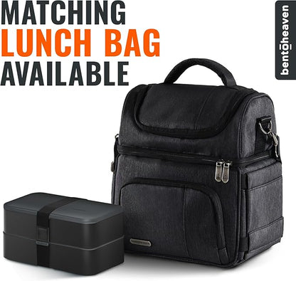 Bentoheaven Premium Bento Box Adult Lunch Box with Compartments for Women & Men, Set of Utensil & Chopsticks & Dip Container, Cute Japanese Kids Bento Lunch Box, Microwavable (Outer Space)