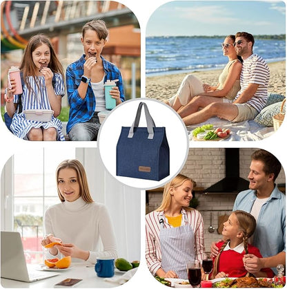 TELLUMO Lunch bag, Insulated Lunch Bag for Women Men Large Lunch Box Container Reusable Leakproof Tote for Office, Work, School, Beach or Travel (Blue)