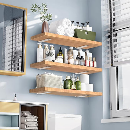 Goovilla Shelf Brackets, Heavy Duty Floating Shelf Bracket 6 Inch for 2×4” Wood Stud, 4 Pack L Brackets for Shelves, White Metal Wall Shelving Brackets, Shelf Support Brackets, 160 lb. Load Capacity