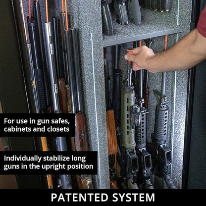 Gun Storage Solutions Rifle Rods Starter Kit with Shelf Liner Gun Organizer System Store More Guns Easy Access for Safety with Nylon Woven Loop Fabric
