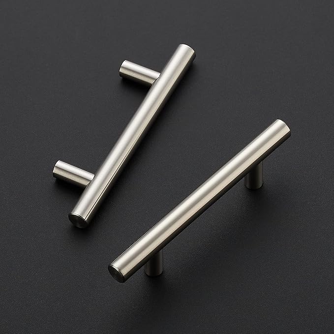 Ravinte 25 Pack 5" Cabinet Pulls Brushed Nickel Stainless Steel Kitchen Drawer Cupboard Pulls Cabinet Handles 5" Length with 3" Hole Center