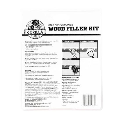 Gorilla All Purpose Wood Filler Wood Repair Kit with Putty Knife and Sanding Block