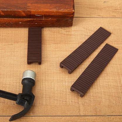 12 Pack Brown Multi Purpose Furniture Plastic Shims for Leveling Extreme Weight Capacity Wedges Easy to Snap Cut-to-fit Size Leveler for Toilet Shims, Doors, Windows, Sheds, Table