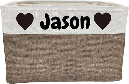 Personalized Dog Toy Basket Large Custom Dog Toy Box Foldable Dog Gift with Pet's Name for Clothing,Stuff