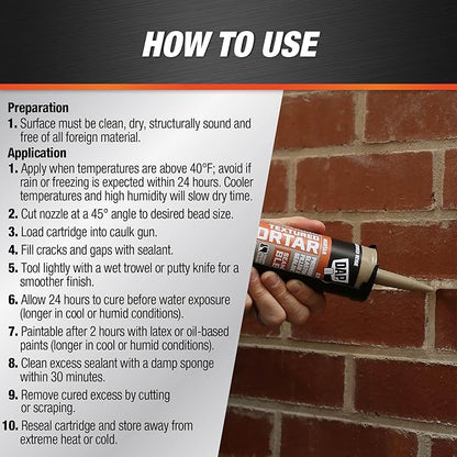 DAP Textured Mortar Premium Elastomeric Latex Filler & Sealant, Beige, 10.1 Oz (7079810081)
