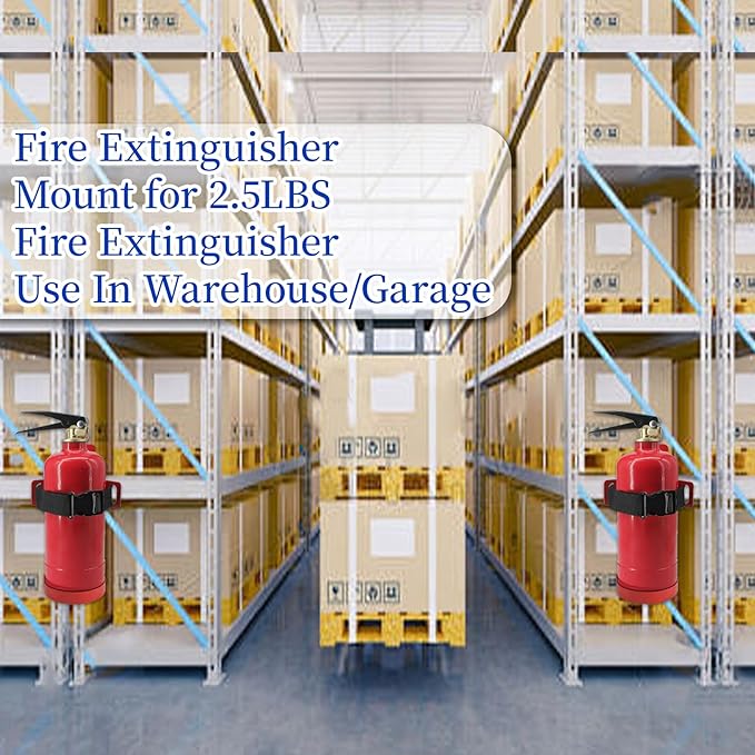 Fire Extinguisher Mount(for 2.5LBS),Compatible with 2.5 Pound Fire Extinguishers,Wall Mounted Fire Extinguisher Bracket,Ideal for Home,Car,RV,Truck