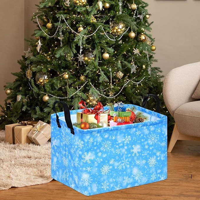 Snow Storage Basket,Kids Storage Bins Closet Organizer Cube Collapsible Nursery Hamper Waterproof Clothes Toy Bin Book Shelf Party Decor