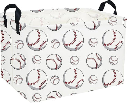 Rectangular Baseball Baskets Easter Gift Basket Empty Kids Storage Bins Baby Boy Basket Kids Toy Storage Bin Organizer Box Room Decor for Home(Neat Baseball)