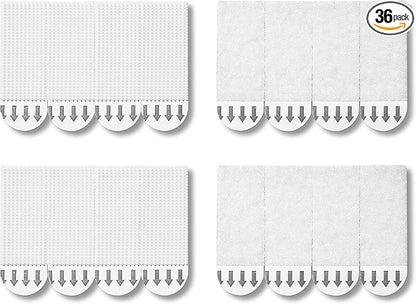 36-Pairs(72 Strips) Small Picture Hanging Strips, Removable Hook and Loop Tape, Waterproof Adhesive Strips for Frame Hanging, Heavy Duty