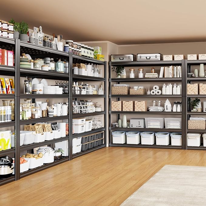 50" W Garage Shelving Heavy Duty, 6 Tier Garage Shelves, 84" H Adjustable Storage Shelving Unit, Commercial Metal Shelves for Warehouse, Basement