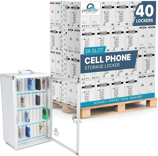 Bulk Supply – Pallet of 40 Cell Phone Lockers | Secure 36-Slot Storage Cabinets for Classroom, Gym & Office | Portable & Wall-Mounted Organizers