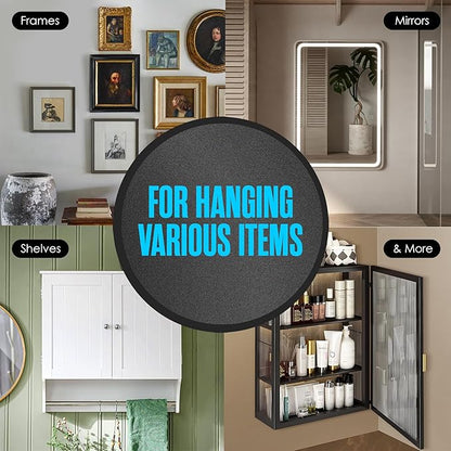 Houseables French Cleat Hanger, Mirror Hanging Kit, Mirror Hanging Hardware, Heavy Duty Picture Hangers, Mounting Bracket, Z Clips, Z Brackets for Wall Mounting, Aluminum, Metal, 50 LBS, 6 in, 3 Pair