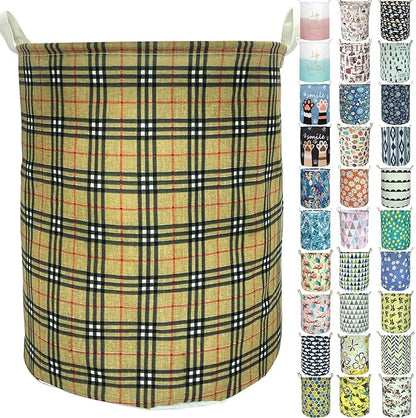 Merdes 19.7’’ Waterproof Foldable Laundry Hamper, Dirty Clothes Laundry Basket, Linen Bin Storage Organizer for Toy Collection (Lattice)