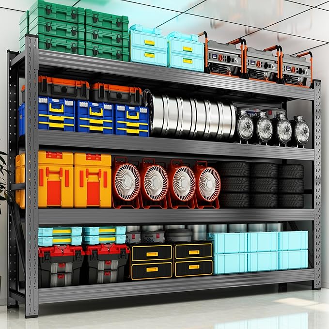 Garage Storage Shelves, 5000lbs 4 Tier Adjustable Garage Shelving, Heavy Duty 60" W x 24" D x 60" H Metal Shelving Unit, Utility Rack Shelf, Industrial Shelve Units for Storage Warehouse Pantry Closet