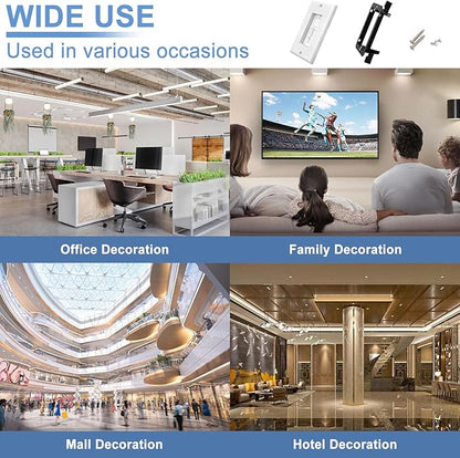 Brush Wall Plate with Low Voltage Mounting Bracket - Cable Pass Through Wall Plates for Home Theater, and TV Wall Outlets, Single Gang Cable Access Strap, Durable Wire Hider Wall Socket