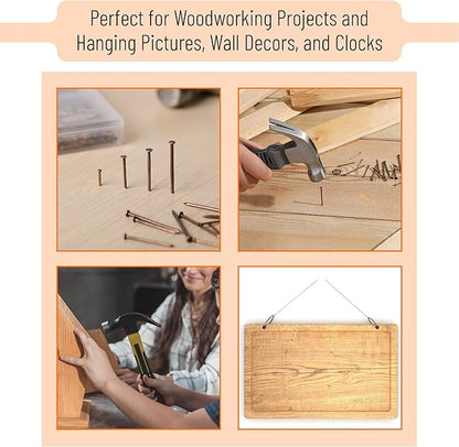 Mr. Pen- Nail Assortment Kit, 600 pcs, 4 Sizes, Bronze, Small Nails for Hanging Pictures, Finishing Nails