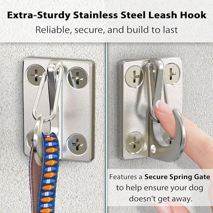 Heavy Duty Dog Leash Hook,Parking Holder for Chain,Rustproof&Chewproof Dog Tie-Out Spot,Perfect for Small Medium Large Dogs,Use Indoor and Outdoor for Home&Business (Small(2-Pack))