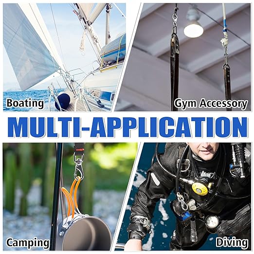 KINLINK 304 Stainless Steel Swivel Snap Hooks, 4 Pack 4 Inch Flag Pole Clips, Heavy Duty Large Spring Snap Hooks for Boat Anchor Ropes and Cables
