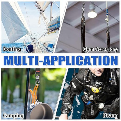 KINLINK 304 Stainless Steel Swivel Snap Hooks, 4 Pack 4.6 Inch Flag Pole Clips, Heavy Duty Large Spring Snap Hooks for Boat Anchor Ropes and Cables