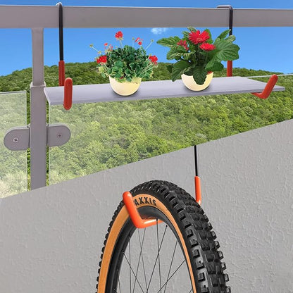 Rafter Hanger Large S Garage Hooks Bike Storage System Holder Organizer, with Non Slip Coating, for Organizing Hanging Basket, Ladders,Bicycle Wheel,Ropes and Bulk Items (12Pack, Orange)
