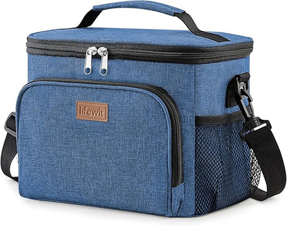 Lifewit Reusable Insulated Lunch Bag, Portable Cooler Freezable Soft Lunchbox Leakproof with Adjustable Shoulder Strap for Men Women Adult for Work Picnic or Travel, 15L 24 Can, Blue