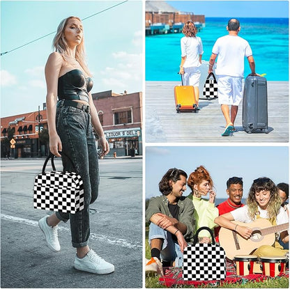 DALINDA Lunch Bag Lunch Box for Women Men Reusable Insulated Lunch Tote Bag,Leakproof Thermal Cooler Sack Food Handbags Case High Capacity for Travel Work Picnic Beach- Square
