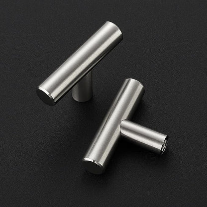 30 Pack Brushed Nickel Cabinet Knobs - Kitchen Silver Pulls for Drawer Stainless Steel Dresser Hardware 2in Length Single Hole T Bar, RDT50LS30