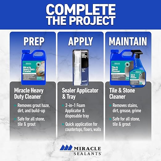 Miracle Sealants 511 Impregnator Advanced Penetrating Sealer for Countertops, Stone, Tile & Grout, Pint