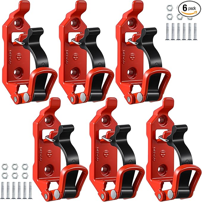 6 Pcs Shovel Holder for Truck, Heavy Duty Shovel Mounts for Roof Rack, Quick Release Axe Holder Mount Kit, Metal and Rubber Car Accessories/ Garage Storage/ Truck/ Wall Mounting Brackets