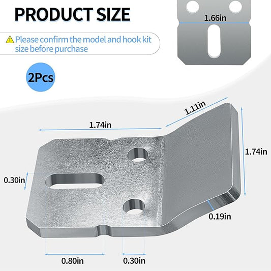 Wall-Mounted Sink Hook Bracket, 1224196 Hook Kit Fit for Kohler Wall-Mounted Sinks Urinals Basins, Bathroom Sink Wall Bracket, Bathroom Installation & Mounting Kits for Kohler Sink Accessories, 2Pcs