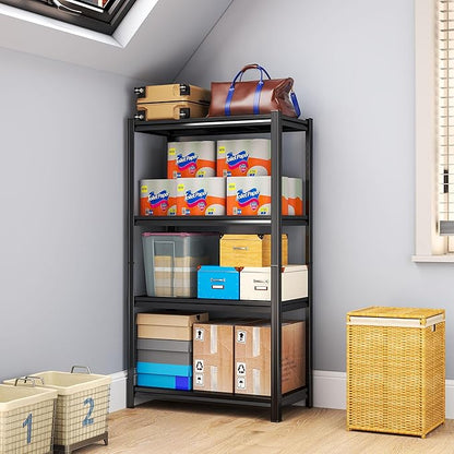 Kitchen Storage Shelves, 54''H*16''W Microwave Stand, Adjustable Metal Shelving, 1600LBS Bakers Rack, Black Kitchen Shelf, 4-Tier Shelving Unit for Bathroom, Pantry, Laundry, Closet, Garage