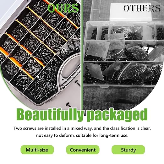 mxuteuk 1095PCS Self Tapping Screws for Metal, #8#10 410 Stainless Steel Truss Head Self Drilling Screws and M2 M3 M4 Carbon Steel Phillips Pan Head Self Tapping Screws for Plastic,Wood