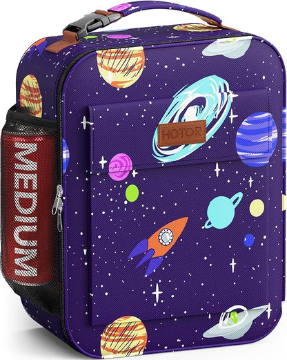 HOTOR Lunch Bag for Men & Women - Large Capacity Insulated Lunch Bag with Mutiple Pockets, Wear-Resistant Cooler Lunch Box for Office, Picnic, Galaxy Purple, 7L, 9.06" x 4.33" x 10.63"