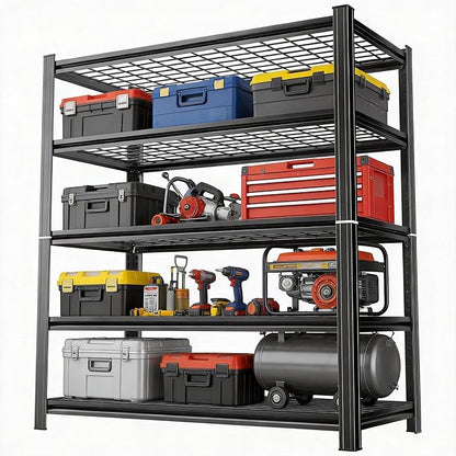 Metal Garage Shelving Unit, Heavy Duty Adjustable Storage Shelves, Steel Shelving, 3000 lbs Capacity, Industrial Shelves for Heavy Tools and Equipment, 5Tier-35.4" Wx 15.7" Dx 71.2" H