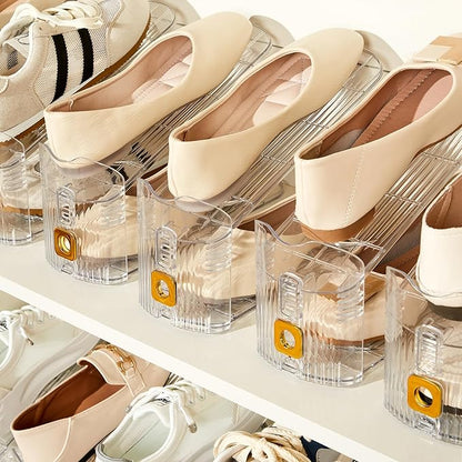 30 Pack Shoe Slots Organizer for Closet, Adjustable Shoe Stackers for a Pair of Shoes Shoe Rack Storage Shoe Space Saver 50% Shoe Shelf Display Holder for Closet